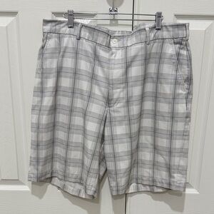 Pebble Beach Light Gray Plaid Men's Shorts